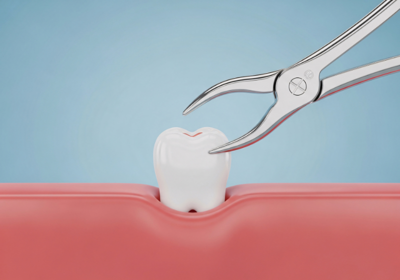 歯の矯正のために抜歯するイメージ